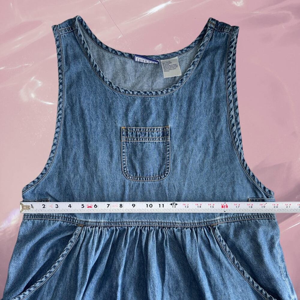 Y2K Whimsy Erika & Co. blue denim maxi dress with pockets cottage core maternity - Picture 4 of 6